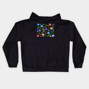 BOTANICAL FLOWERS AND LEAVES PATTERN Kids Hoodie